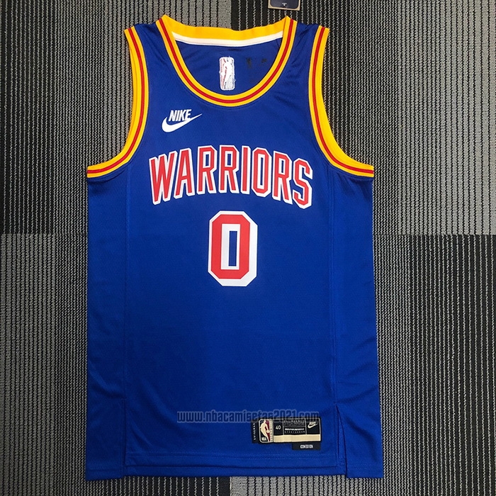 Camiseta Golden State Warriors Gary Payton II #0 75th Anniversary Azul